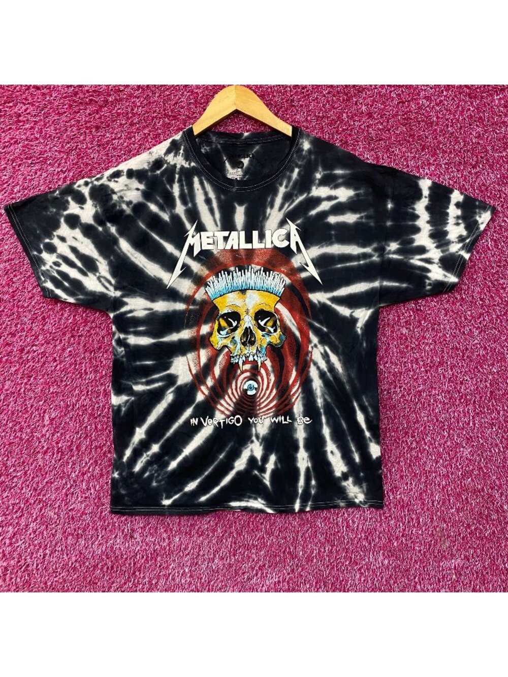 Metallica Vertigo You Will Be Rock Spiral Tie Dye T-Shirt Large